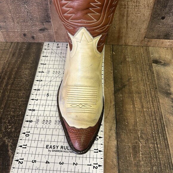 Tony Lama 6216 Vintage Gold Label Wingtip Urban Cowboy Boots Mens 9 D - Picture 5 of 12